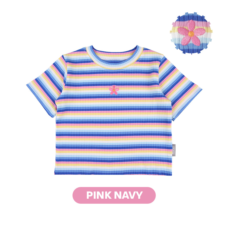 Mooi Atasan Anak Perempuan Lucy Rib Striped Tee