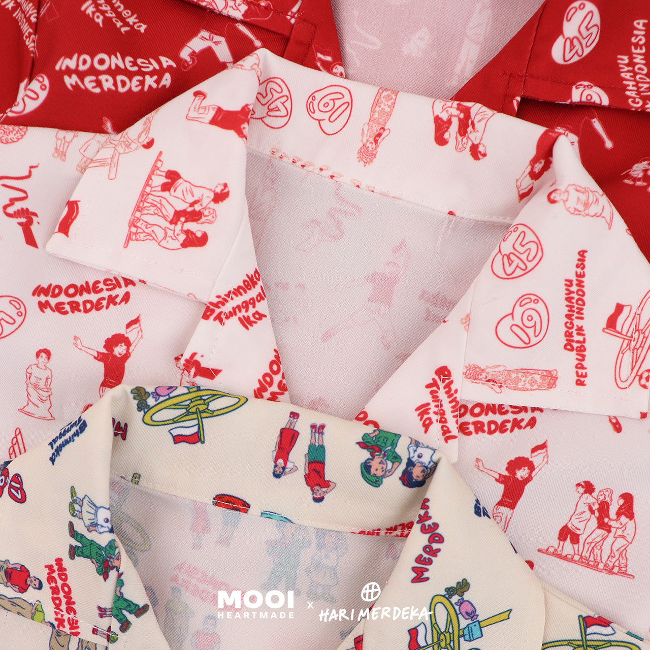 Mooi x Hari Merdeka Kaos Kemerdekaan Kemeja Anak Printed Shirt