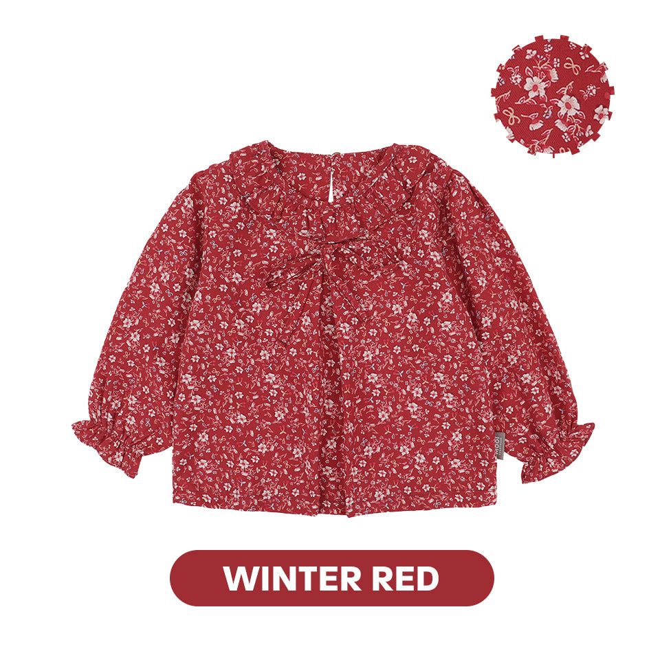Mooi Atasan Anak Perempuan Christmas Collection Millie Ruffle Top