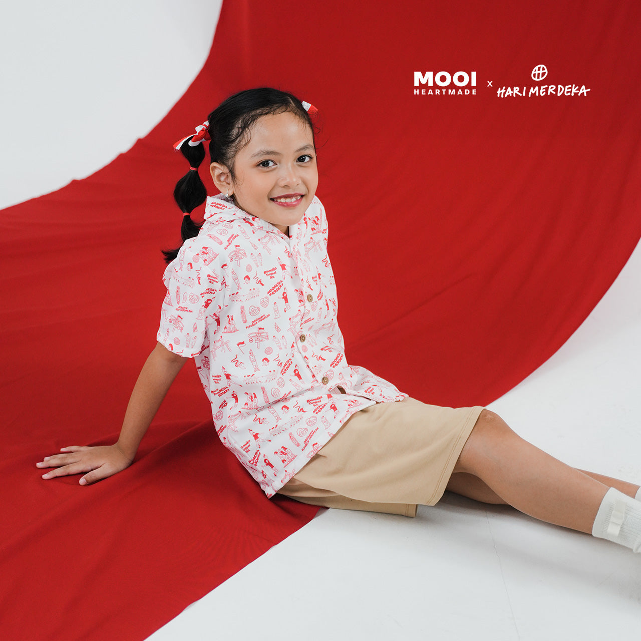 Mooi x Hari Merdeka Kaos Kemerdekaan Kemeja Anak Printed Shirt