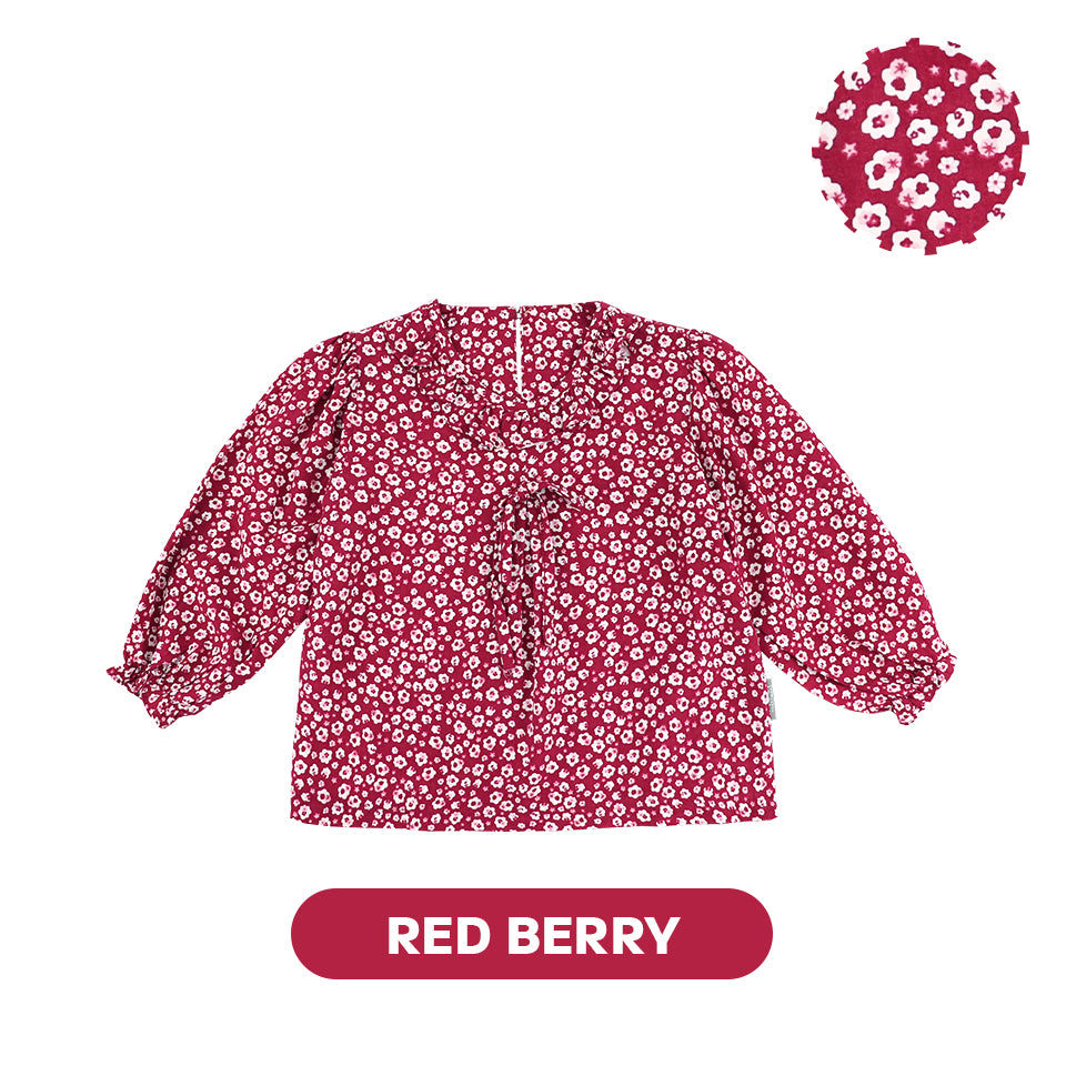 Mooi Atasan Anak Perempuan Christmas Collection Millie Ruffle Top