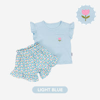 Mooi Setelan Anak Perempuan Ruffle Pocket Tee