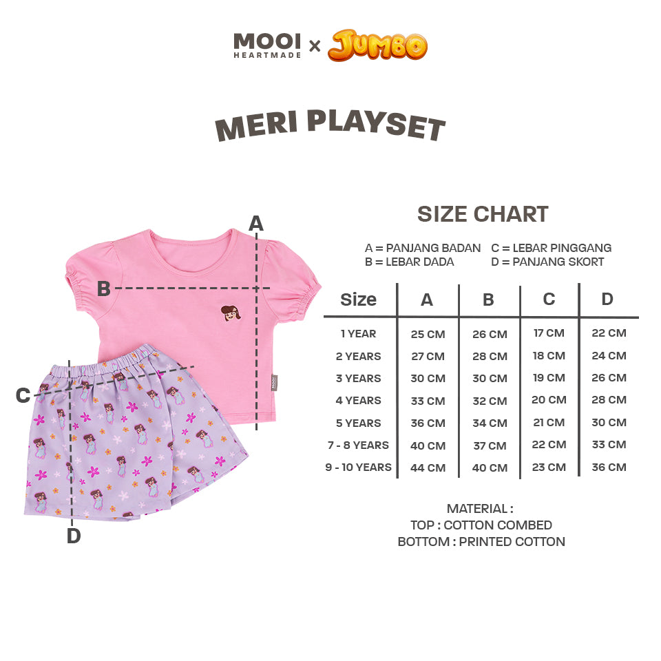Mooi x Jumbo Setelan Anak Perempuan Meri Playset