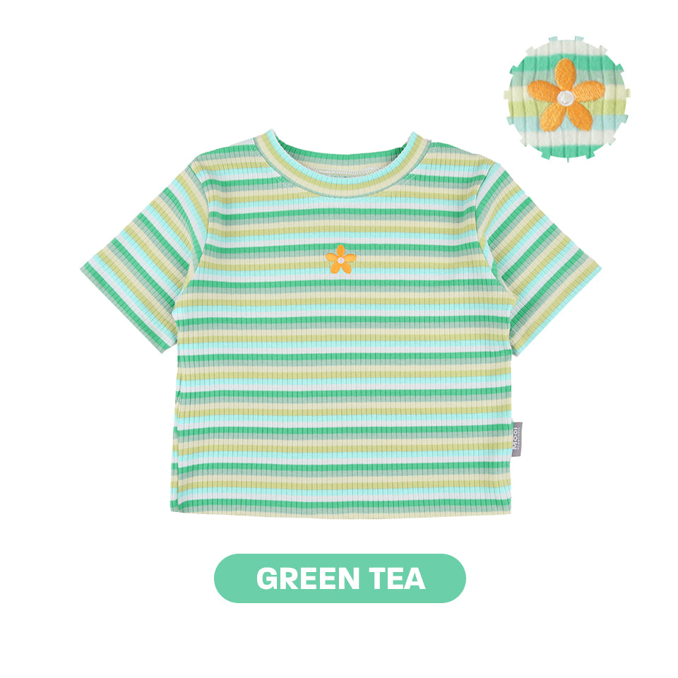Mooi Atasan Anak Perempuan Lucy Rib Striped Tee