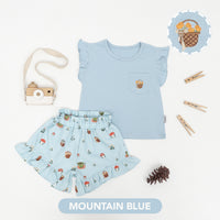 Mooi Setelan Anak Perempuan Ruffle Pocket Tee