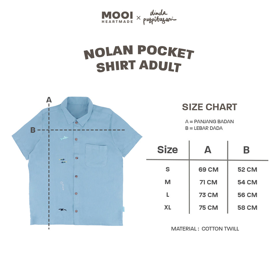 Mooi X Dinda Puspitasari Kemeja Dewasa Nolan Pocket Shirt Adult
