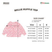 Mooi Atasan Anak Perempuan Christmas Collection Millie Ruffle Top