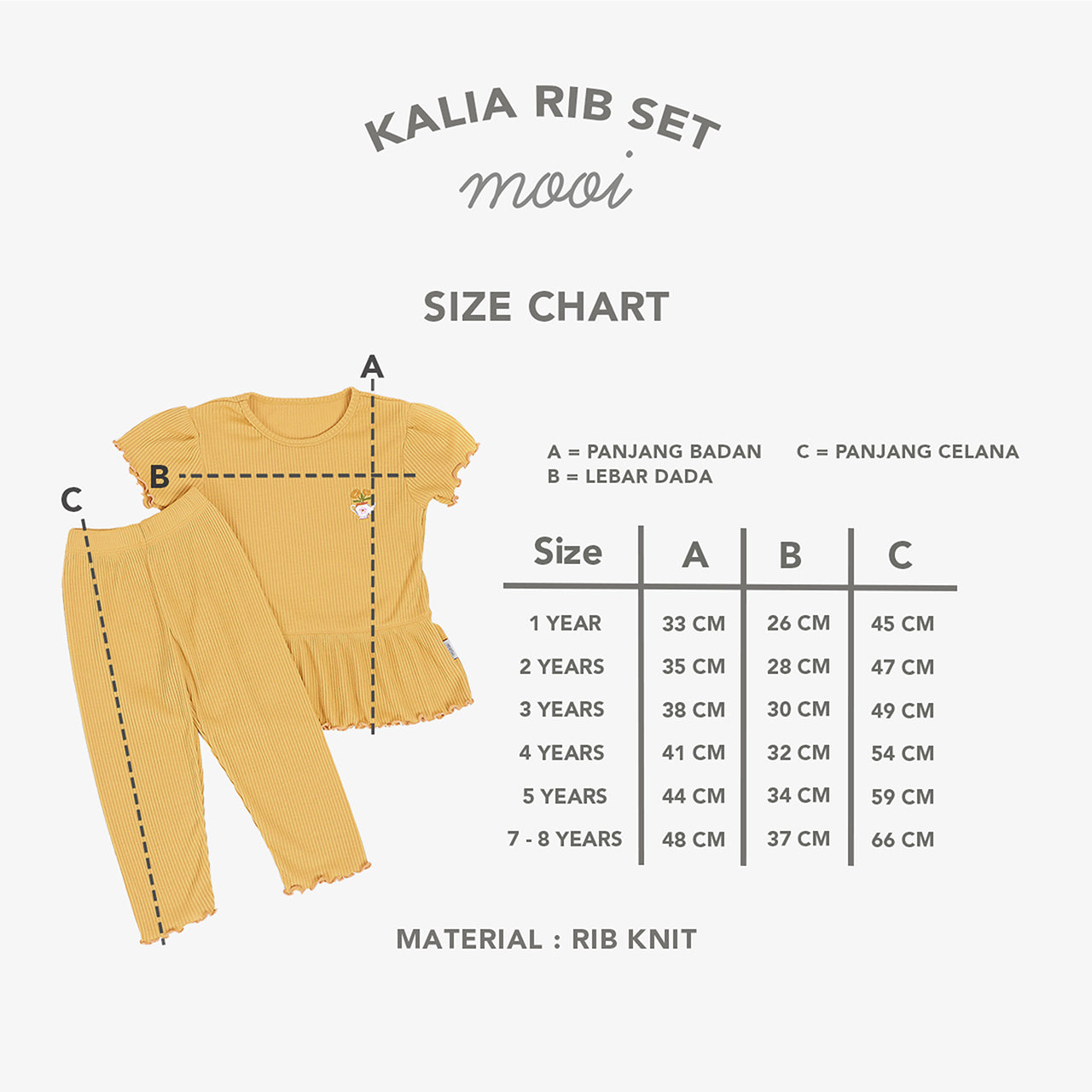 Mooi Setelan Anak Kalia Rib Set
