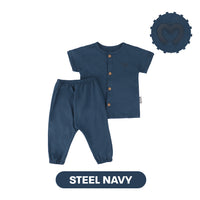 Mooi Setelan Piyama Bayi Comfy Baby Button Pajamas Set