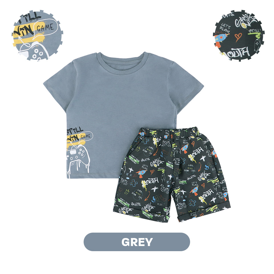 Mooi Setelan Anak Kaos Anak Tshirt Street Graffiti Set