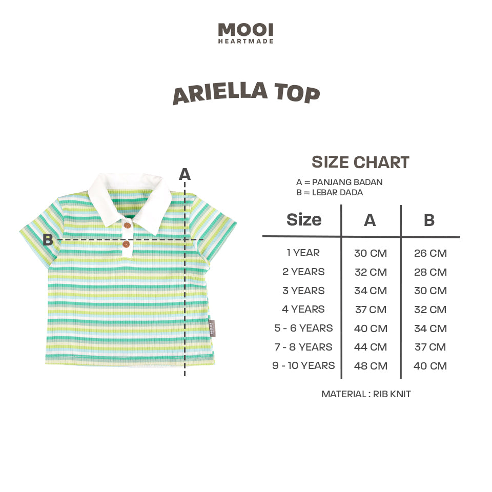 Mooi Atasan Anak Perempuan Ariella Top