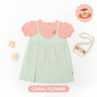 Mooi Dress Anak Perempuan Overall Dress Set