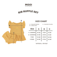 Mooi Setelan Anak Perempuan Rib Ruffle Set