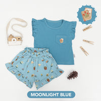 Mooi Setelan Anak Perempuan Ruffle Pocket Tee