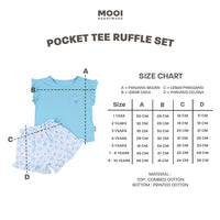 Mooi Setelan Anak Perempuan Ruffle Pocket Tee