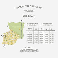 Mooi Setelan Anak Perempuan Ruffle Pocket Tee