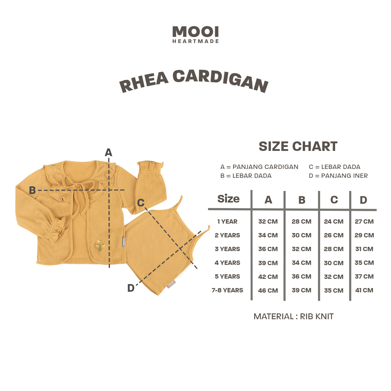 Mooi Cardigan Anak Two Pcs Rhea Rib Cardigan