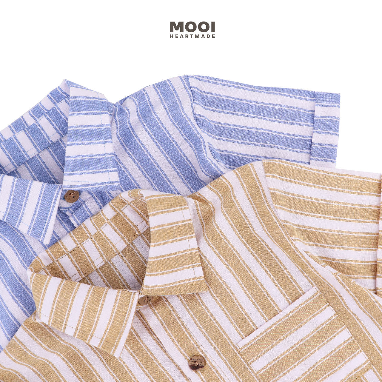 Mooi Kemeja Anak Laki-laki Kemeja Katun Motif Dion Striped Shirt