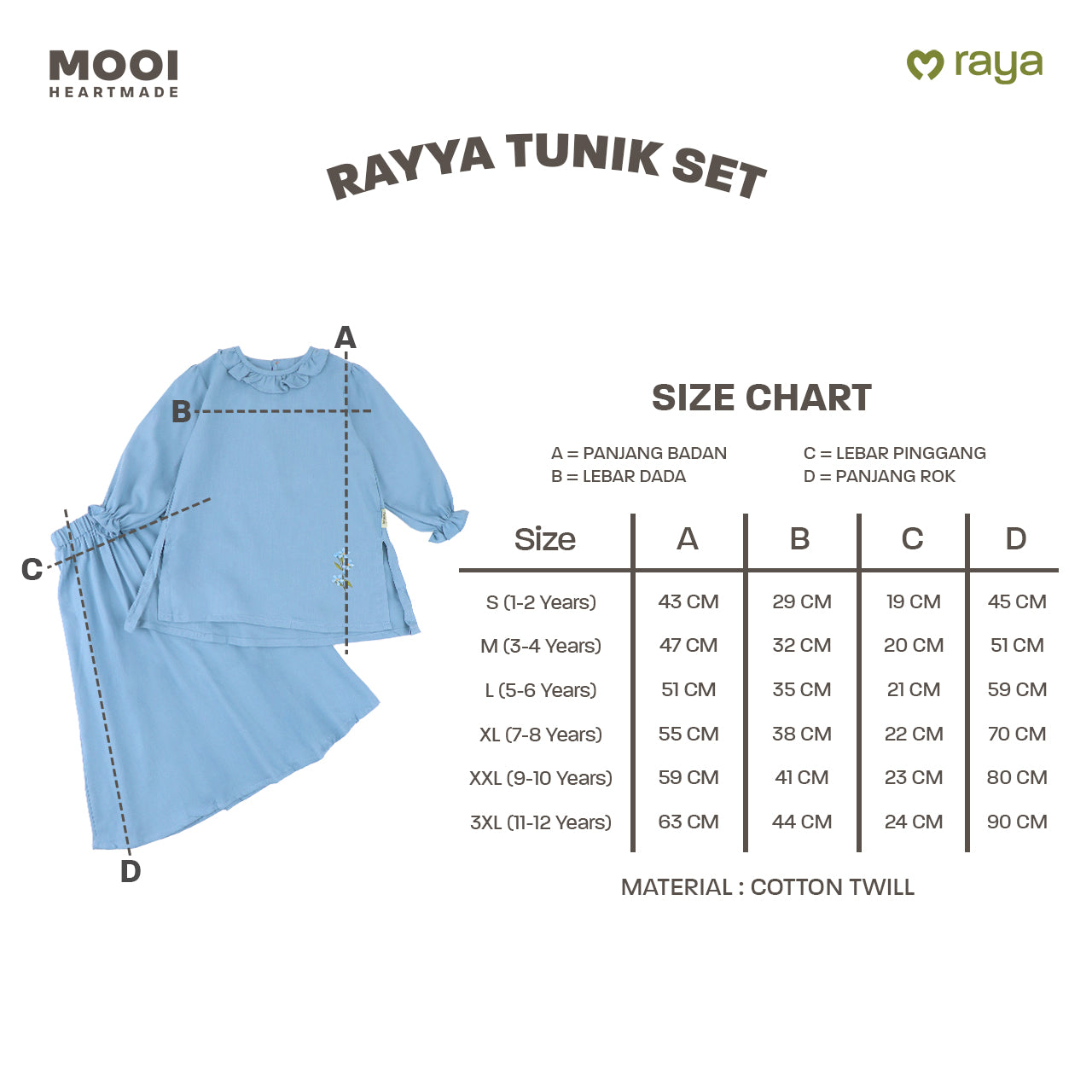 Mooi Setelan Anak Perempuan Raya Collection Rayya Tunik Set