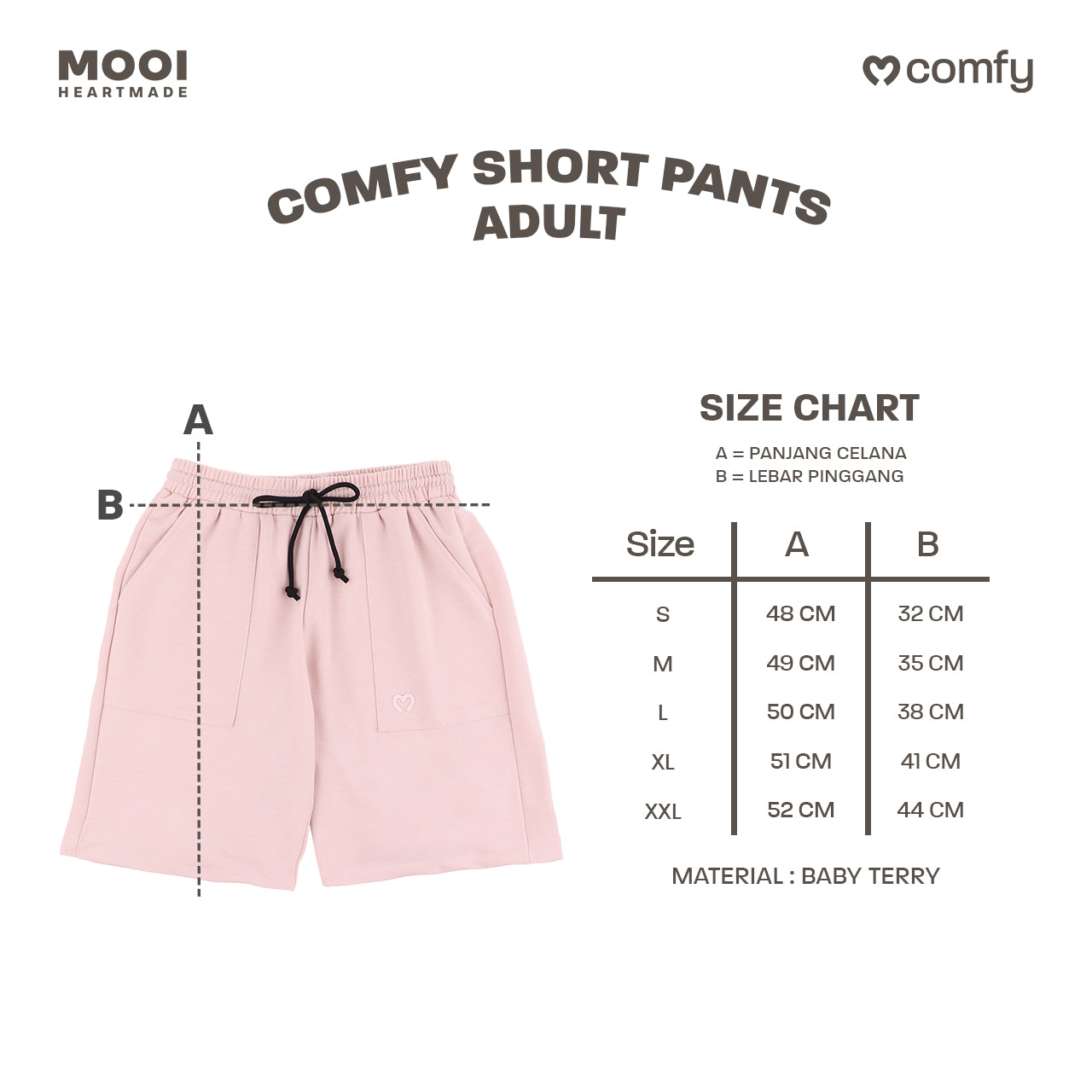 Mooi Celana Pendek Dewasa Comfy Short Pants Adult