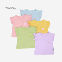 Mooi Setelan Anak Perempuan Ruffle Pocket Tee