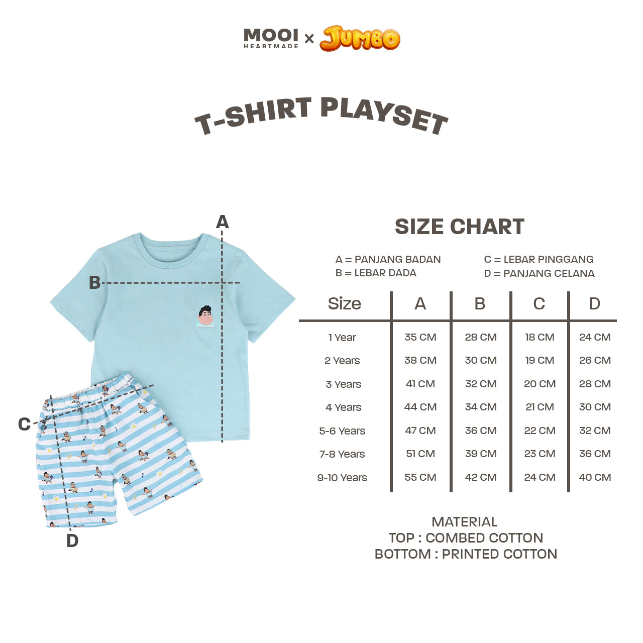 Mooi x Jumbo Setelan Anak T-Shirt Playset