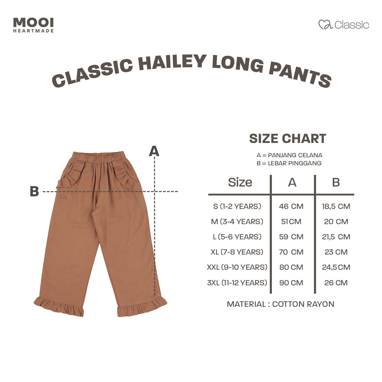 Mooi Celana Panjang Anak Perempuan Classic Hailey Long Pants
