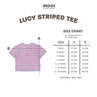 Mooi Atasan Anak Perempuan Lucy Rib Striped Tee