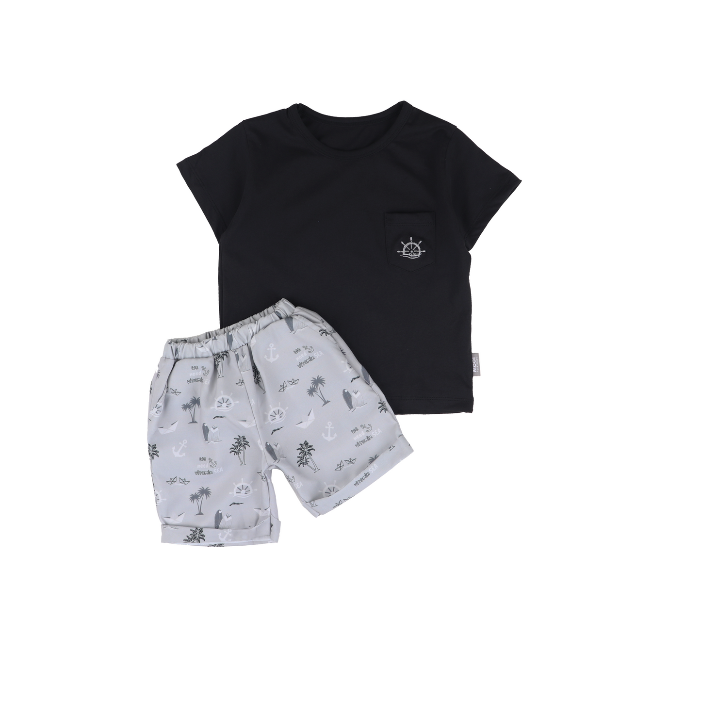 Mooi Setelan Anak Kaos Anak Tshirt Pocket Tee Set