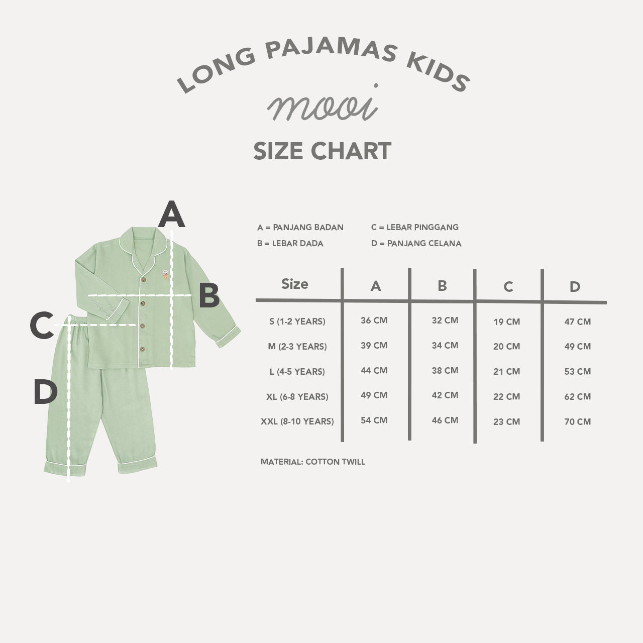 Mooi Piyama Panjang Anak Baju Tidur Anak Long Pajamas