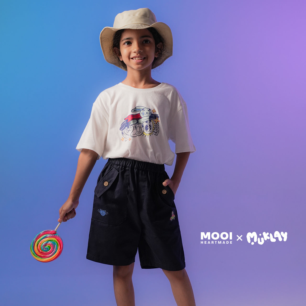 Mooi X Muklay Celana Pendek Cargo Anak Lex Short Cargo Pants Kids