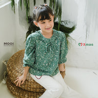 Mooi Atasan Anak Perempuan Christmas Collection Millie Ruffle Top
