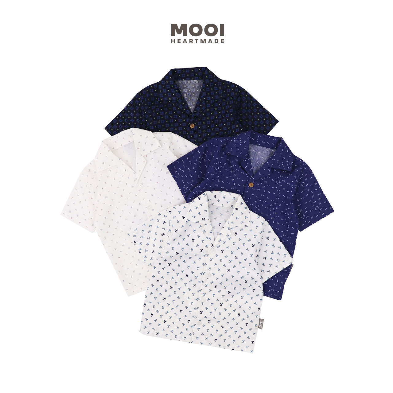 Mooi Kemeja Anak Laki - Laki Kemeja Katun Motif Gama Shirt