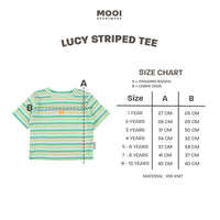 Mooi Atasan Anak Perempuan Lucy Rib Striped Tee