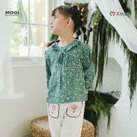 Mooi Atasan Anak Perempuan Christmas Collection Millie Ruffle Top