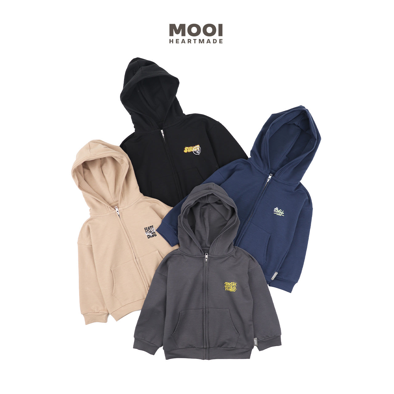 Mooi Atasan Hoodie Panjang Anak Theo Hoodie Jacket
