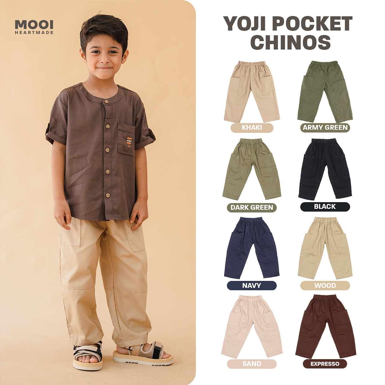 Mooi Celana Panjang Chinos Anak Yoji Pocket Pants