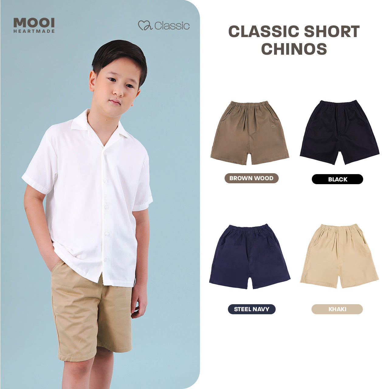 Mooi Celana Pendek Anak Laki-Laki Classic Short Chinos