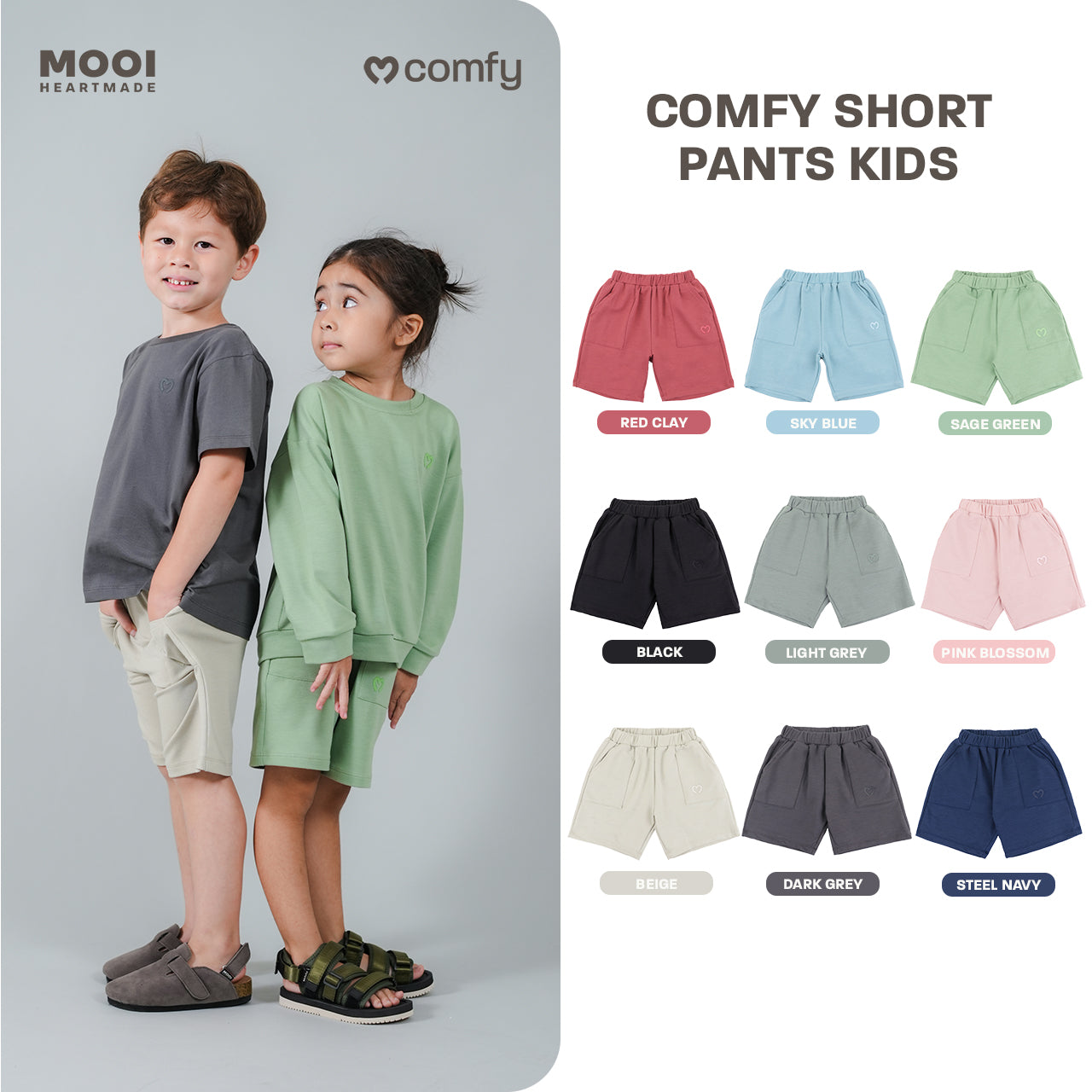 Mooi Celana Pendek Anak Unisex Laki Laki Perempuan Comfy Short Pants Kids