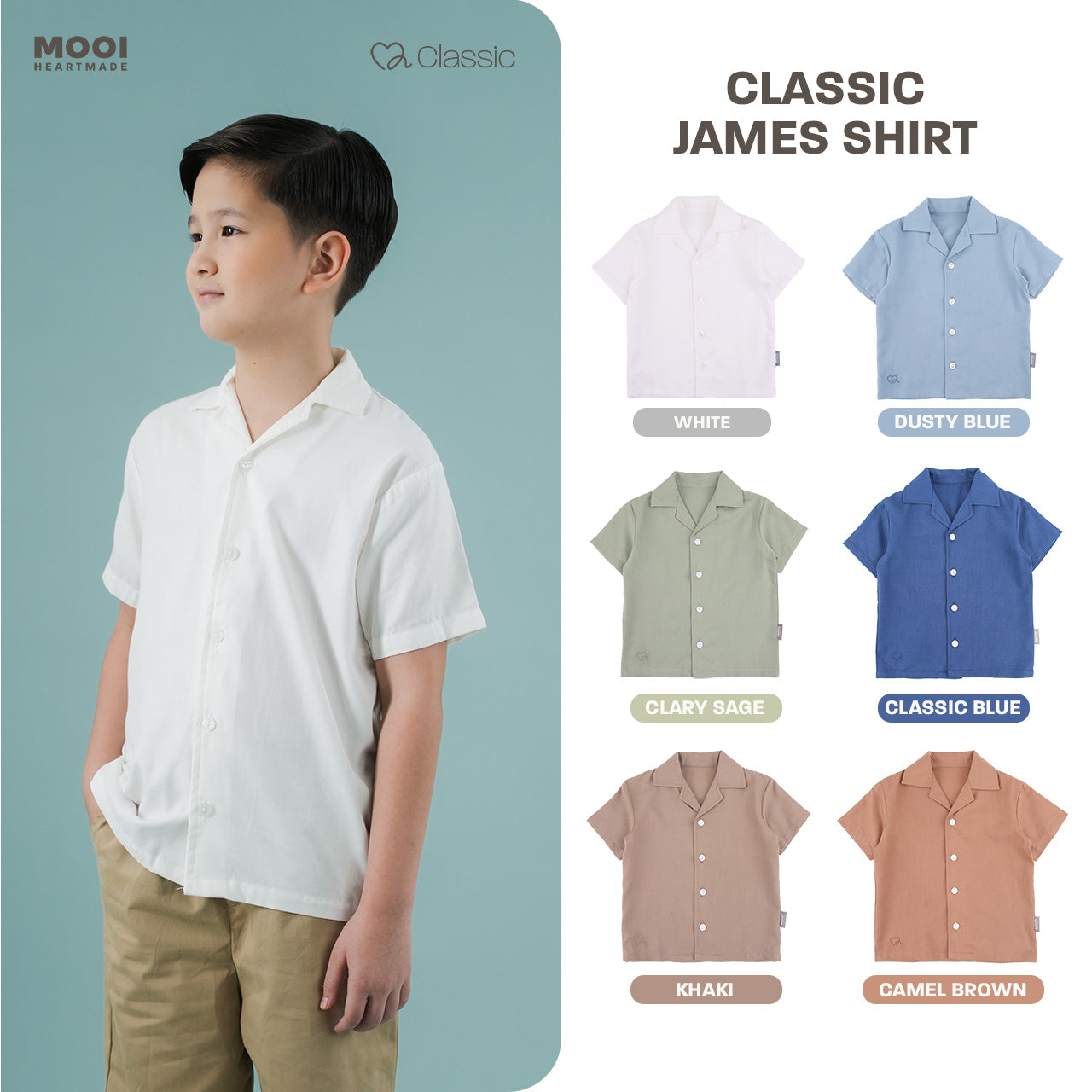 Mooi Kemeja Anak Laki-laki Classic James Shirt
