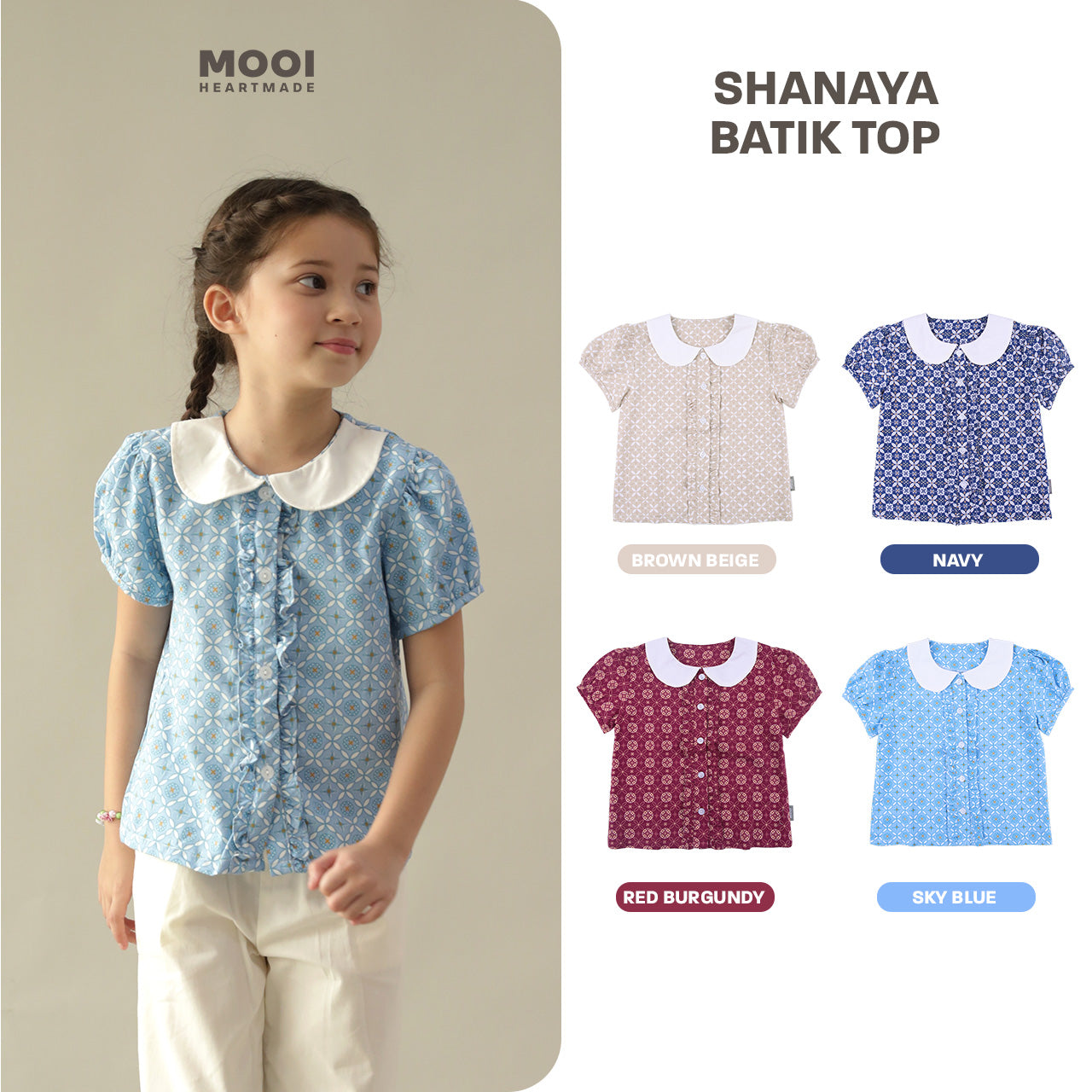 Mooi Atasan Batik Anak Perempuan Shanaya Batik Top
