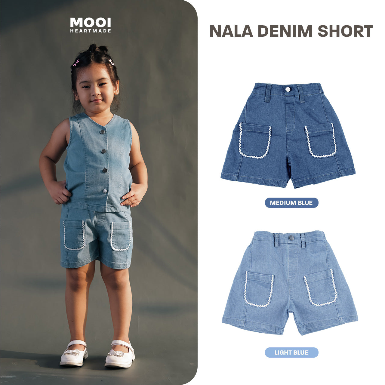 Mooi Celana Jeans Anak Kids Denim Nala Denim Short