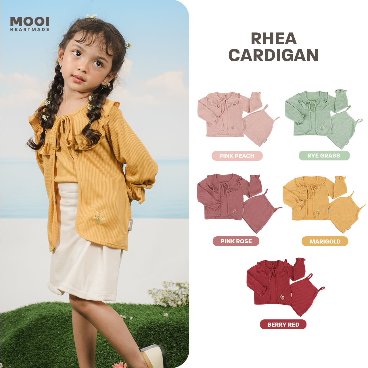 Mooi Cardigan Anak Two Pcs Rhea Rib Cardigan