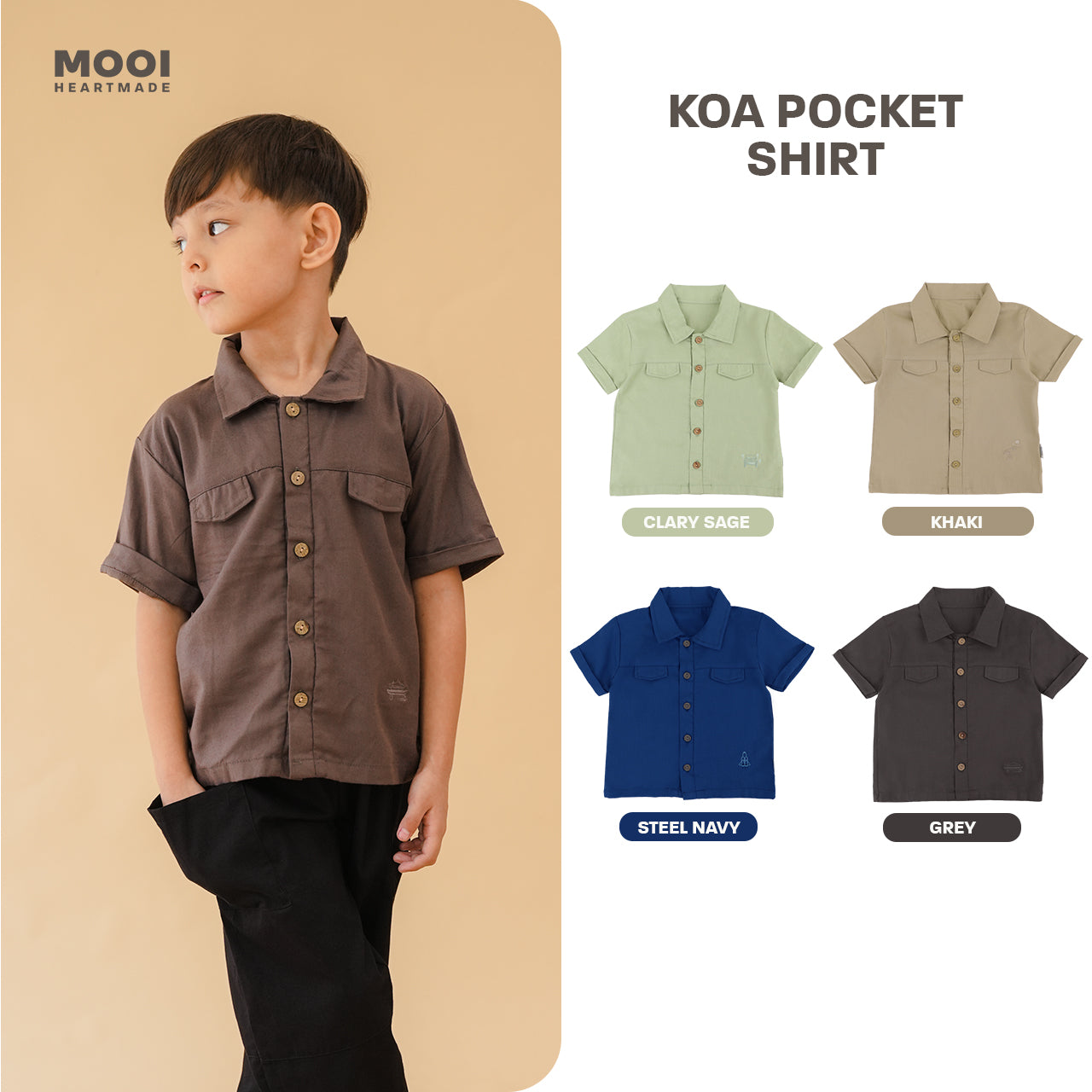 Mooi Kemeja Anak Laki-laki Koa Shirt