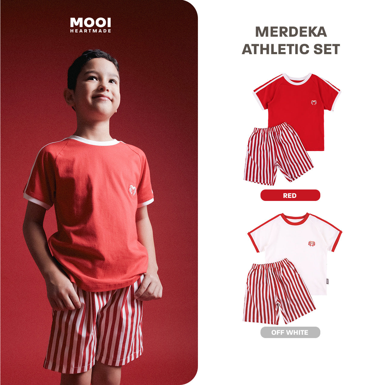 Mooi Merdeka Kaos Kemerdekaan 17 Agustus Setelan Anak Merdeka Athletic Set