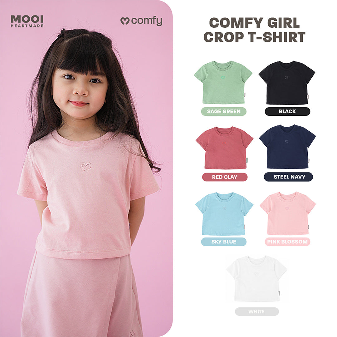 Mooi Kaos Anak Perempuan Comfy Girls Crop T-shirt
