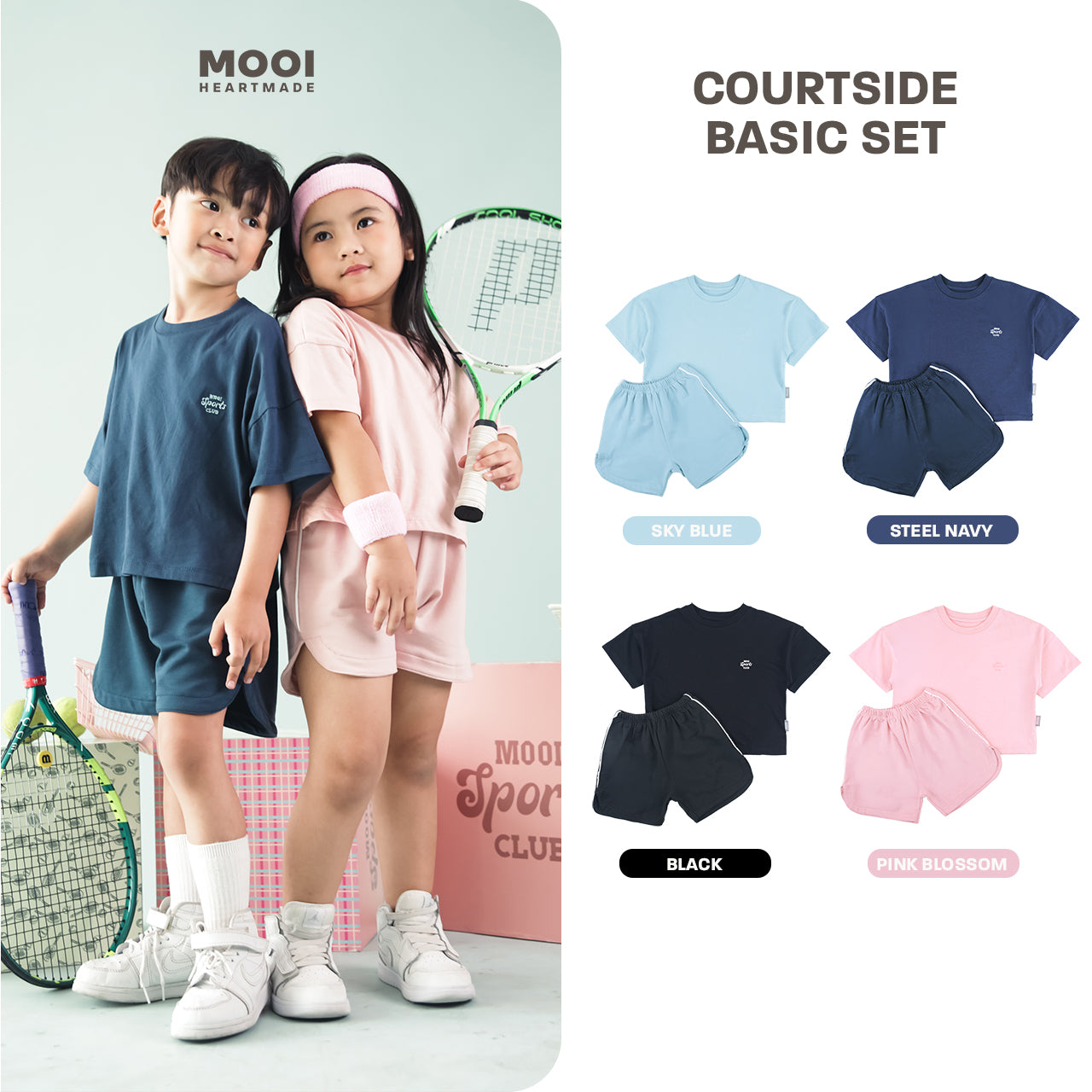 Mooi Setelan Anak Kaos Anak Courtside Basic Set