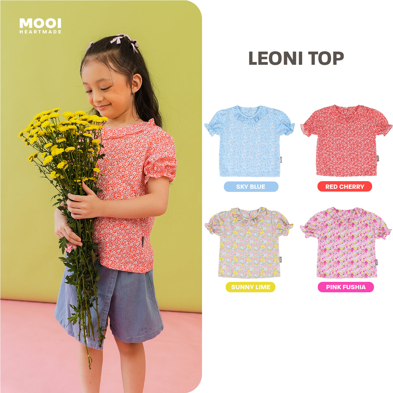 Mooi Atasan Anak Perempuan Leoni Top
