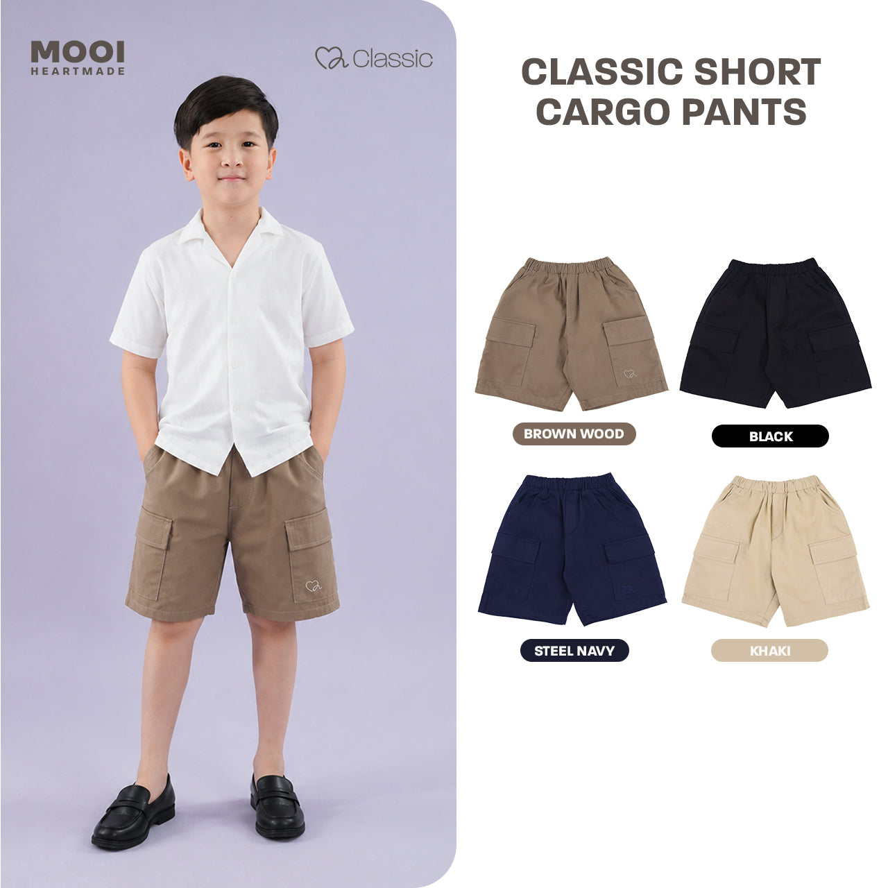 Mooi Celana Pendek Cargo Anak Laki-Laki Classic Short Cargo Pants