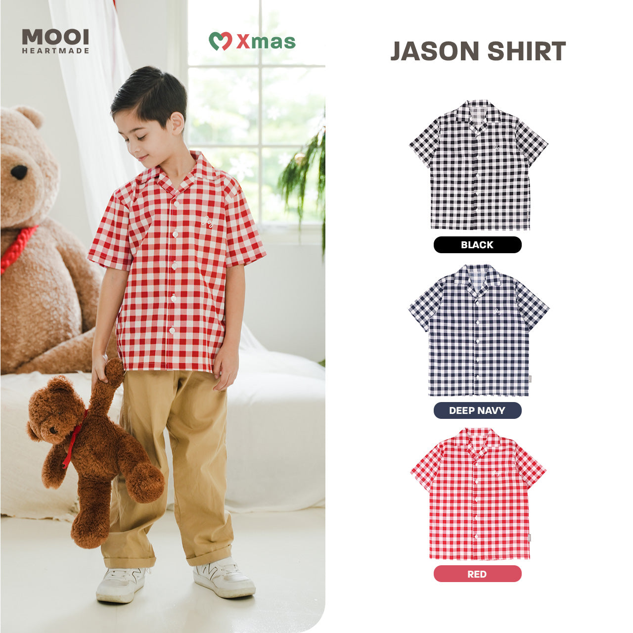 Mooi Kemeja Anak Laki-laki Christmas Collection Jason Shirt